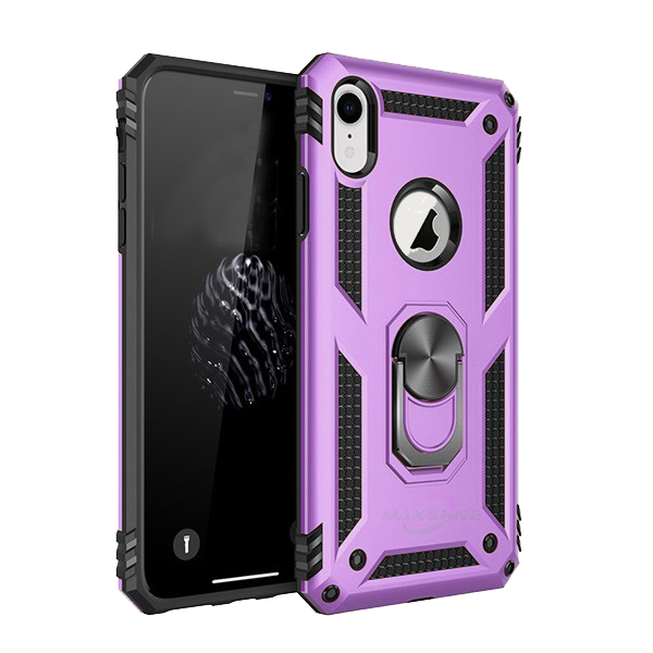 Armor Hybrid Military Case with Ring Kickstand for Apple iPhone XR - Purple