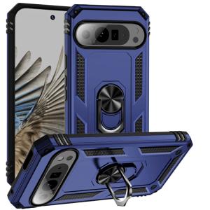 Armor Hybrid Military Case with Ring Kickstand for Google Pixel 10 Pro XL - Navy Blue