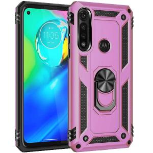 Armor Hybrid Military Case with Ring Kickstand for Moto G Fast - Purple