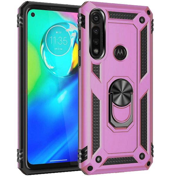 Armor Hybrid Military Case with Ring Kickstand for Moto G Fast - Purple
