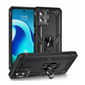 Armor Hybrid Military Case with Ring Kickstand for Moto G 5G (2023) - Black