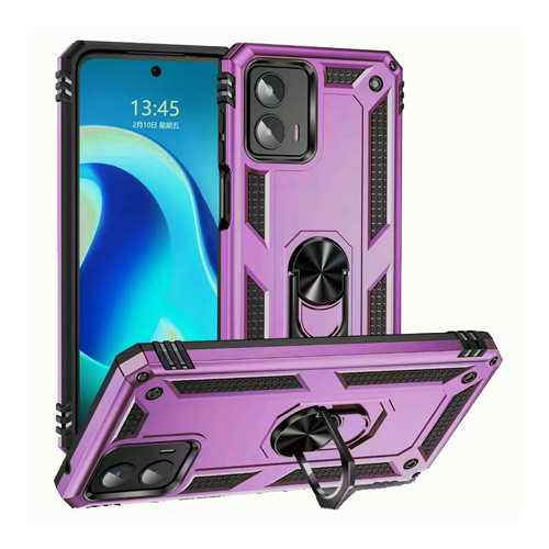 Armor Hybrid Military Case with Ring Kickstand for Moto G Play (2024) / Moto G 5G (2024) - Purple