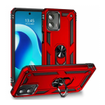 Armor Hybrid Military Case with Ring Kickstand for Moto Edge (2024) - Red