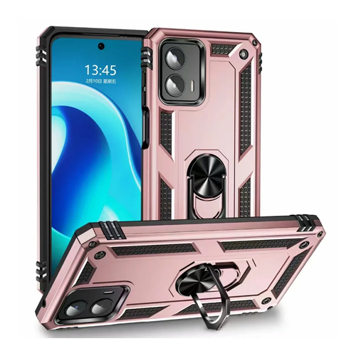 Armor Hybrid Military Case with Ring Kickstand for Moto G Stylus 5G (2024) - Rose Golden
