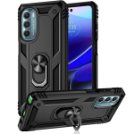Armor Hybrid Military Case with Ring Kickstand for Moto G Stylus (2022) - Black