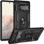 Armor Hybrid Military Case with Ring Kickstand for Google Pixel 6 - Black