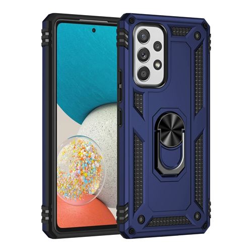 Armor Hybrid Military Case with Ring Kickstand for Samsung Galaxy A53 5G - Navy Blue