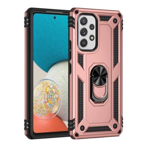 Armor Hybrid Military Case with Ring Kickstand for Samsung Galaxy A73 5G - Rose Golden
