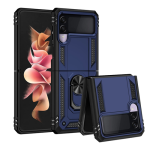 Armor Hybrid Military Case with Ring Kickstand for Samsung Galaxy Z Flip 3 - Navy Blue