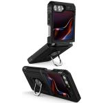Armor Hybrid Military Case with Ring Kickstand for Samsung Galaxy Z Flip 7 - Black