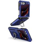 Armor Hybrid Military Case with Ring Kickstand for Samsung Galaxy Z Flip 7 - Navy Blue