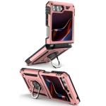 Armor Hybrid Military Case with Ring Kickstand for Samsung Galaxy Z Flip 7 - Rose Golden