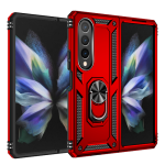 Armor Hybrid Military Case with Ring Kickstand for Samsung Galaxy Z Fold 4 - Red