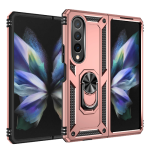 Armor Hybrid Military Case with Ring Kickstand for Samsung Galaxy Z Fold 4 - Rose Golden