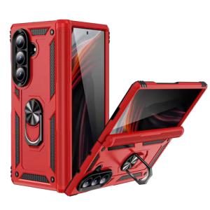 Armor Hybrid Military Case with Ring Kickstand for Samsung Galaxy Z Fold 7 - Red