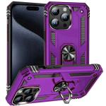 Armor Hybrid Military Case with Ring Kickstand for Apple iPhone 16 Pro - Purple