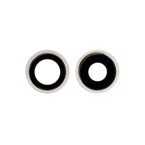 Back Camera Lens With Bracket Compatible for iPhone 12 / 12 Mini - White (2 Pieces Set)