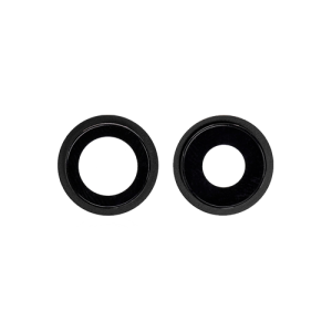 Back Camera Lens With Bracket Compatible for iPhone 12 / 12 Mini - Black (2 Pieces Set)