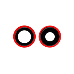 Back Camera Lens With Bracket Compatible for iPhone 12 / 12 Mini - Red (2 Pieces Set)