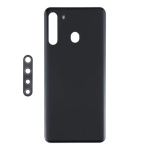 Back Cover With Camera Lens Compatible for Samsung Galaxy A21 (A215 / 2020) - Black