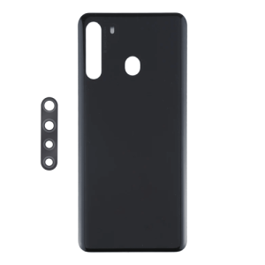 Back Cover With Camera Lens Compatible for Samsung Galaxy A21 (A215 / 2020) - Black