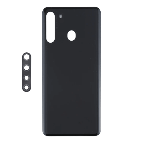 Back Cover With Camera Lens Compatible for Samsung Galaxy A21 (A215 / 2020) - Black