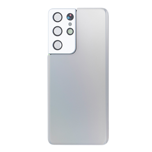 Back Cover With Camera Lens Compatible for Samsung Galaxy S21 Ultra 5G - Silver