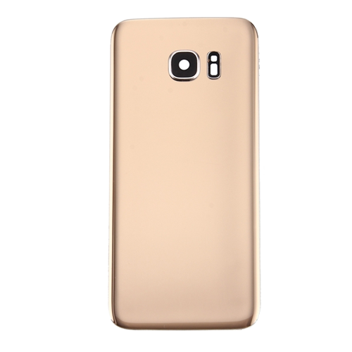 Back Cover With Camera Lens Compatible for Samsung Galaxy S7 Edge - Golden