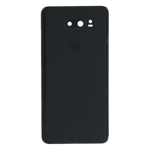 Back Cover With Camera Lens and Fingerprint Flex Compatible for LG V30 (ORG) - Black