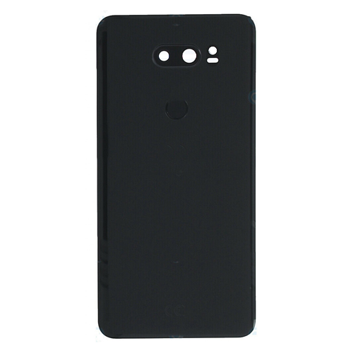 Back Cover With Camera Lens and Fingerprint Flex Compatible for LG V30 (ORG) - Black