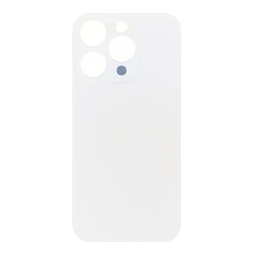 Back Glass Compatible for iPhone 15 Pro (Large Camera Hole) (Aftermarket) - White Titanium