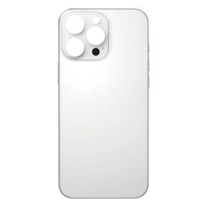 Back Glass Compatible for iPhone 16 Pro (Large Camera Hole) (Aftermarket) - White Titanium