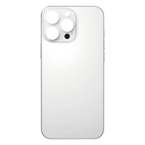Back Glass Compatible for iPhone 16 Pro (Large Camera Hole) (Aftermarket) - White Titanium