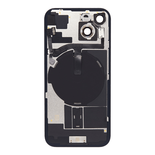 Back Glass With Steel Plate, Wireless NFC MagSafe Magnet and Flashlight Flex Pre-Installed Compatible for iPhone 15 - Midnight