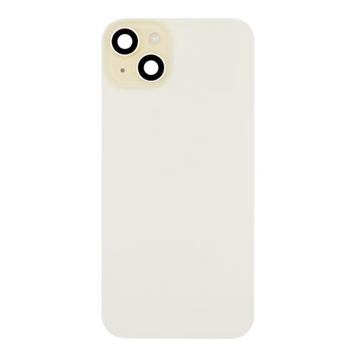 Back Glass With Steel Plate, Wireless NFC MagSafe Magnet and Flashlight Flex Pre-Installed Compatible for iPhone 15 Plus - Yellow