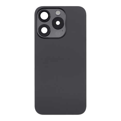 Back Glass With Steel Plate, Wireless NFC MagSafe Magnet and Flashlight Flex Pre-Installed Compatible for iPhone 15 Pro - Black Titanium