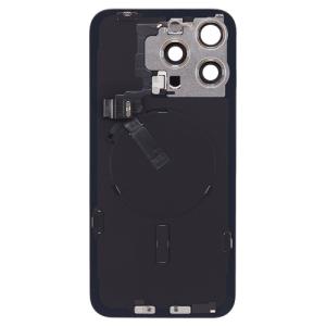 Back Glass With Steel Plate, Wireless NFC MagSafe Magnet and Flashlight Flex Pre-Installed Compatible for iPhone 15 Pro Max - White Titanium