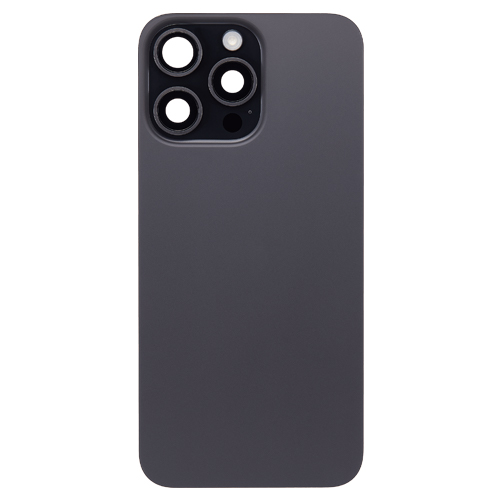 Back Glass With Steel Plate, Wireless NFC MagSafe Magnet and Flashlight Flex Pre-Installed Compatible for iPhone 15 Pro Max - Black Titanium