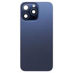 Back Glass With Steel Plate and MagSafe Magnet Compatible for iPhone 15 Pro Max (Premium) - Blue Titanium