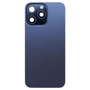 Back Glass With Steel Plate, Wireless NFC MagSafe Magnet and Flashlight Flex Pre-Installed Compatible for iPhone 15 Pro Max - Blue Titanium