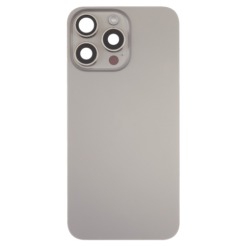 Back Glass With Steel Plate, Wireless NFC MagSafe Magnet and Flashlight Flex Pre-Installed Compatible for iPhone 15 Pro Max - Natural Titanium