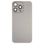Back Glass With Steel Plate and MagSafe Magnet Compatible for iPhone 15 Pro Max (Premium) - Natural Titanium