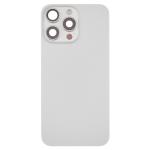 Back Glass With Steel Plate and MagSafe Magnet Compatible for iPhone 15 Pro Max (Premium) - White Titanium