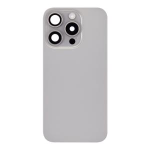 Back Glass With Steel Plate, Wireless NFC MagSafe Magnet and Flashlight Flex Pre-Installed Compatible for iPhone 15 Pro - Natural Titanium