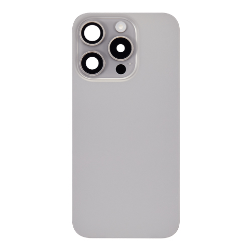 Back Glass With Steel Plate, Wireless NFC MagSafe Magnet and Flashlight Flex Pre-Installed Compatible for iPhone 15 Pro - Natural Titanium