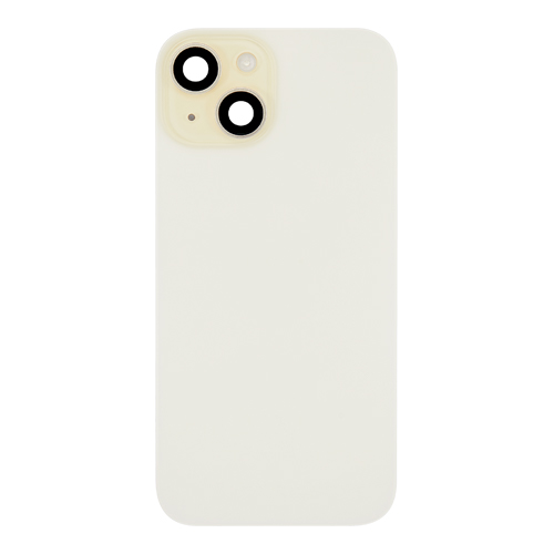 Back Glass With Steel Plate, Wireless NFC MagSafe Magnet and Flashlight Flex Pre-Installed Compatible for iPhone 15 - Yellow