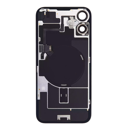 Back Glass With Steel Plate, Wireless NFC MagSafe Magnet and Flashlight Flex Pre-Installed Compatible for iPhone 16 Plus - Pink
