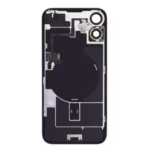 Back Glass With Steel Plate, Wireless NFC MagSafe Magnet and Flashlight Flex Pre-Installed Compatible for iPhone 16 Plus - Black