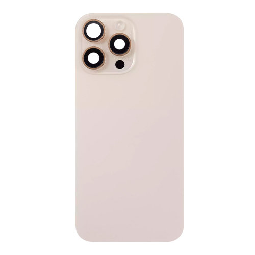 Back Glass With Steel Plate and MagSafe Magnet Compatible for iPhone 16 Pro (Premium) - Desert Titanium