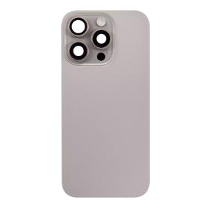 Back Glass With Steel Plate and MagSafe Magnet Compatible for iPhone 16 Pro Max (Premium) - Natural Titanium